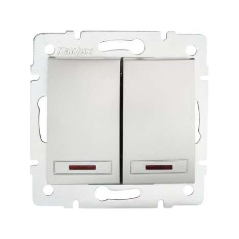 Interrupteur double à LED Kanlux DOMO 24843 argent (1/5)