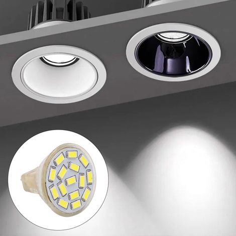 Ampoule LED GU4 270 lumens, spot LED basse consommation 15 LED 3W, LED MR11 sur rail, lumière blanche (1/5)