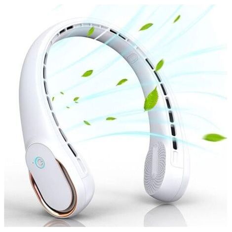 Neck Fan, Portable Fan Strong Wind, Adjustable, 360° Cooling, Super Quiet, No Blade Fan Design, No Hair Twisting, Even Air Volume On Both Sides, Non-Slip Material, Short Charging, Long Use Time (1/4)