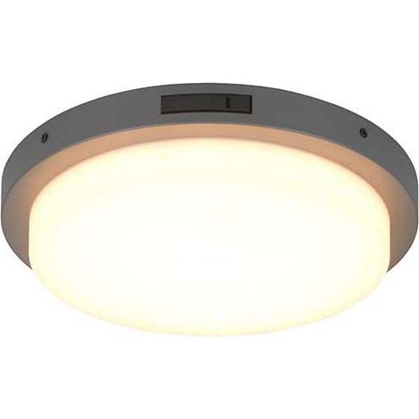 Deckenleuchte Außenleuchte Balkonleuchte Metall anthrazit LED Sensor H 5,7 cm (1/5)