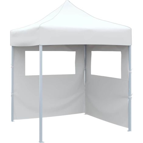 Carpa plegable profesional con 2 paredes acero blanco 2x2 m vidaXL