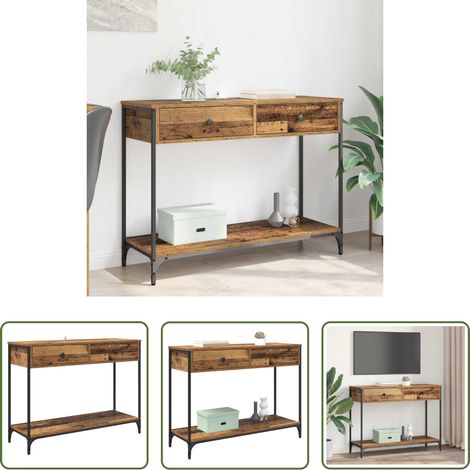 vidaXL Design industriel - Table console Bois Ancien 100 x 34,5 x 75 cm Bois d'ingénierie (1/5)