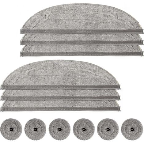 Lot de 6 recharges de serpillères pour aspirateur Robot Roborock S8 MaxV Ultra / S8 Max Ultra, avec Deux modules de Vibration sonore, Lot de 6 tampons de Nettoyage des Bords (Lot de 12) (1/5)