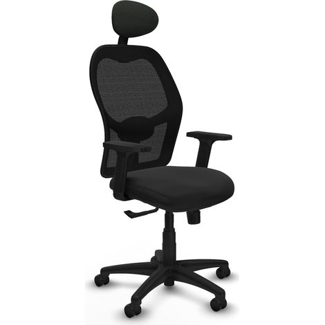 Siège de bureau piqueras y crespo noir similicuir polyamide (1/2)