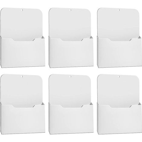 Lot de 6 porte-documents magnétiques porte-documents magnétiques pour courrier porte-documents mural pochette de rangement (l) (1/5)