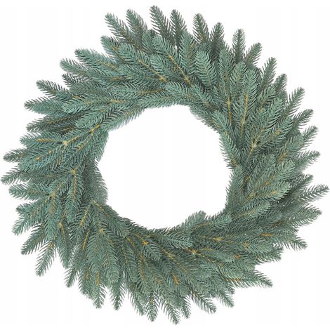 Ghirlanda natalizia 100% PE in abete con cielo argentato 3D, 60 cm, per decorazione del camino. (1/5)
