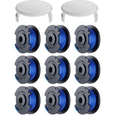 11 Pack Bobine Fil Coupe Bordure remplacements pour Ryobi One + AC14RL3A 18v 24v 40v Coupe Bordures, Bobine Ø 1,6mm, Longueur 30,17m (9 Bobine Fil Coupe Bordure,2 Couvercle) (1/5)