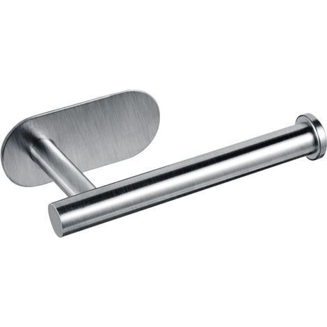 Porta carta igienica (argento spazzolato), porta carta igienica da parete, porta rotolo in acciaio inox 304, non richiede foratura, porta carta igienica autoadesivo, taglia unica (1/5)