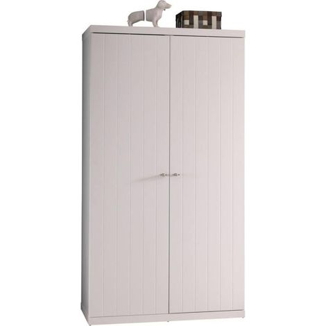 Armoire 2 Portes "Robin" 204cm Blanc (1/3)