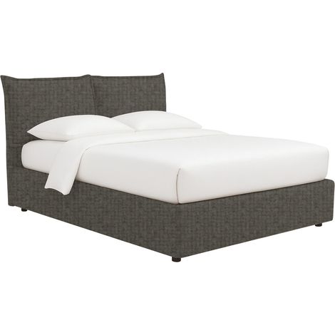 Letto Singolo Chatteris, Sfoderabile, Contenitore Made in Italy, Grigio Tortora