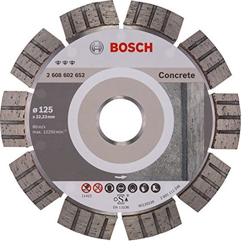 Diamond cutting disc Best for Concrete - 125 x 22,23 x 2,2 x 12 mm Bosch Accessories 2608602652 Diameter 125 mm Inside diameter 22.23 mm 1 pc(s)