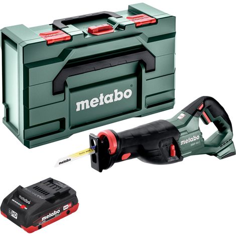 Metabo SSEP 18 LT sierra de sable sin cable 18 V 32 mm + 1x batería LiHD 4,0 Ah + metabox - sin cargador