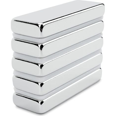 5 pièces Aimant néodyme rectangulaire 30x10x4 mm, aimants néodyme très puissants barre aimantée 5,4 kg de charge (1/5)