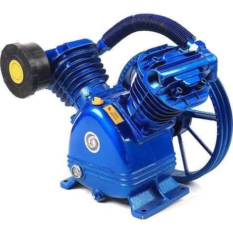 Tête de pompe à air comprimé 4000 W 5,5 Hp Compresseur 600 l/min Tête de pompe à air comprimé avec deux cylindres, capuchon de purge Régulation de la pression à piston Compresseur d'air (1/5)