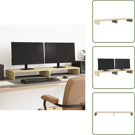 Monitorständer Sonoma-Eiche 100x27x10 cm Holzwerkstoff - Monitorständer - Monitor Ständer - Monitorerhöhung - Monitor Erhöhung