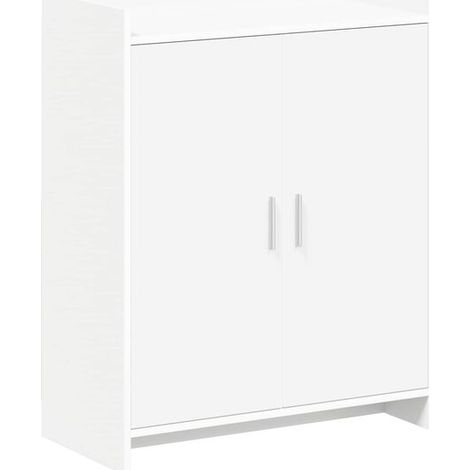 Meuble à chaussures, blanc, 73,5 x 36 x 92 cm, bois d'ingénierie. (1/5)
