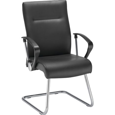 FRANKEL kaiserkraft, Fauteuil visiteur, noir, cuir