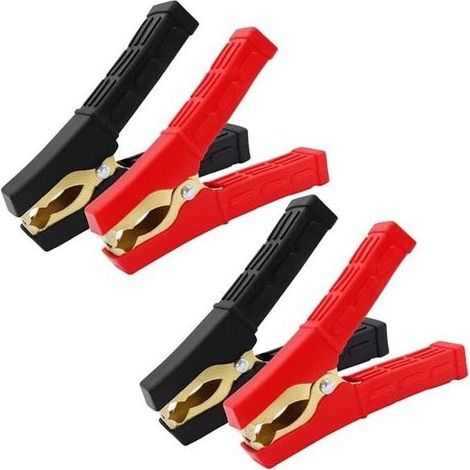Lntyq Pince Batterie Voiture 200A Pince Crocodile Batterie 12V Pinces Crocodiles Voiture, Pince pour Batterie avec Gaine Isolante,pour Automobile, Camion, Bateau (200A 4Pièces) (1/5)