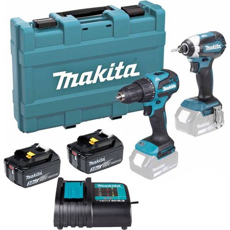 Makita 18v DLX2537SJ Brushless Kit DHP490 Hammer Drill DTD153 Impact Driver 3ah (1/5)