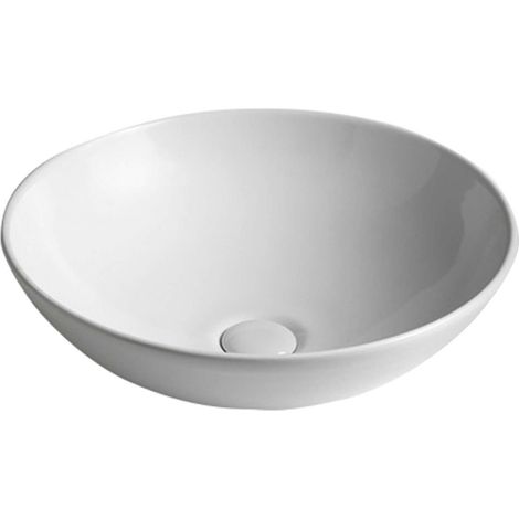 Sapho Waschtische und Waschbecken - Waschtisch Dimp, Durchmesser 46 cm, ohne Hahnloch und Überlauf, weiß WH060