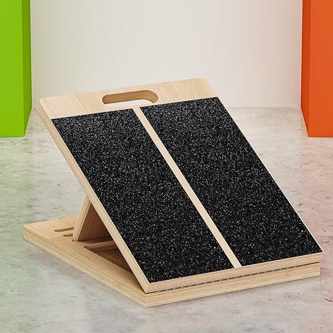 Planche Inclinée Pour Étirement Des Mollets - Bloc D'équilibre En Bois Avec 4 Angles Réglables 20° 25° 30° 40° - Pour Squats Et Mobilité Cheville Pied - 1 Pièce (1/3)