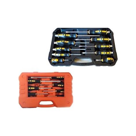KIT SET 10 CACCIAVITI CACCIAVITE CROCE E TAGLIO IMPATTO PUNTE MAGNETICHE CR-V (1/2)