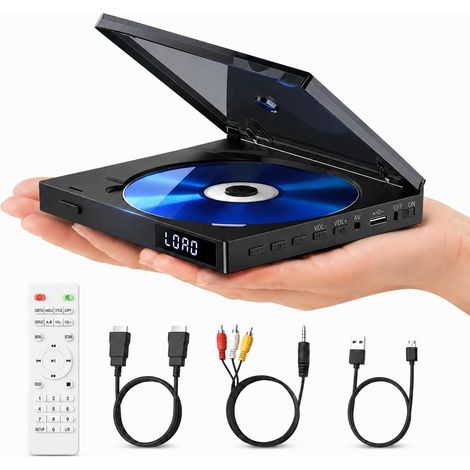 Mini Lecteur DVD HDMI, Petit Lecteur DVD 1080P pour Télévision Toutes Régions, Lecture Mémoire avec HDMI (1/5)