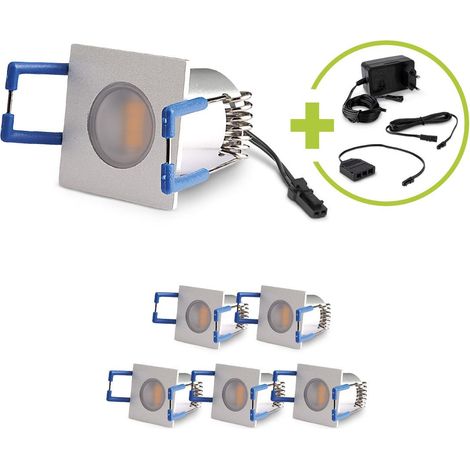 LED Mini Einbauspot 1.5W 12V 3000K IP20 - Form: eckig 30x30mm - Anzahl: 6x (1/5)