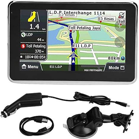 GPS universel 5 pouces avec écran tactile, 256 Mo de RAM et 8 Go de stockage, compatible voiture et camion. Écouteurs MP3 et radio FM, cartes, trafic en temps réel, alertes de stationnement et command (1/3)