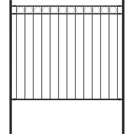Clture de jardin en acier 1,81 x 0,8 m Noir (1/4)