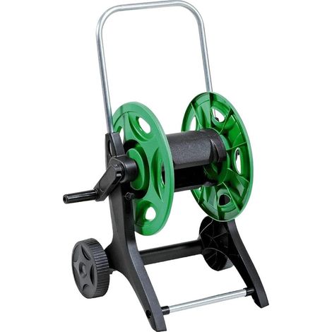 Carro portamangueras de jardín con estructura de ABS para 50 m de mangueras de 1/2'.