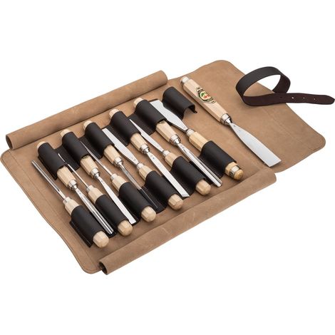 Werkzeugtasche kirschen rolltasche braun leder 12 fächer