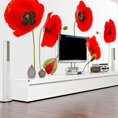 Papier peint souvenirs d'été : coquelicots - 250 x 193 cm (1/4)
