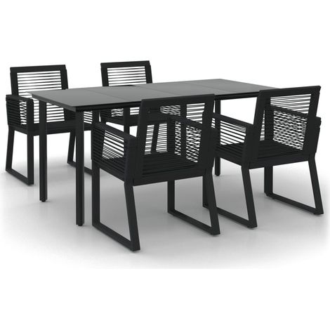 Maison Exclusive - Set da Pranzo da Giardino 5 pz Nero in Rattan PVC (1/5)