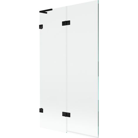 Mexen Lunar L paratia da vasca da bagno a 2 ante sinistra 100 x 150 cm, trasparente, nero - 897L-100-100-70-00-L (1/5)