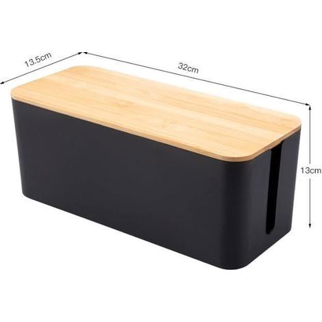 M Noir - Wooden Cable Storage Box, Dust-Proof Case for Multi-Color Charging Plugs