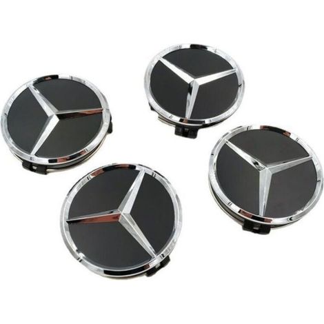Cache Centre De Roue - 75 mm - Pour Voitures Mercedes Benz W202 W203 W204 W208 W210 - Lot De 4 (1/5)