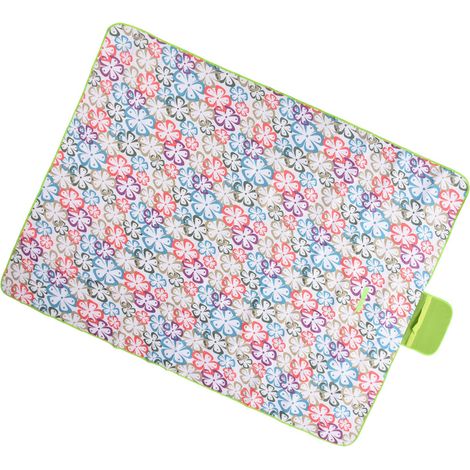 Couverture de pique-nique 145/200 cm, grande taille, imperméable et résistante au sable, portable, idéale pour le camping et les voyages, motif floral. (1/5)