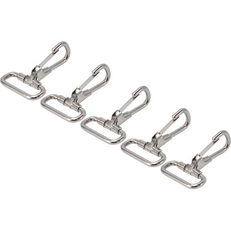5 Crochets de Sécurité en Acier Inox 304 pour Collier Chien, Laisse et Accessoires, 29 mm