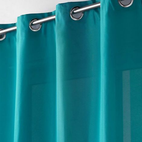 Rideau à œillets ABSOLU 140 x 280 cm Bleu - microfibre tamisant pour grande hauteur (1/5)
