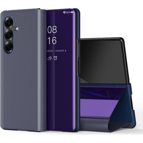Étui pour Samsung Galaxy Z Fold7, rabat miroir électroplaqué avec support (violet) (1/4)