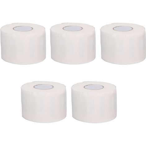 5 Rouleaux Papier Coiffeur Jetable Auto-Adhésif Imperméable Souple Bande Cou Élastique pour Salon de Beauté Blanc (1/5)