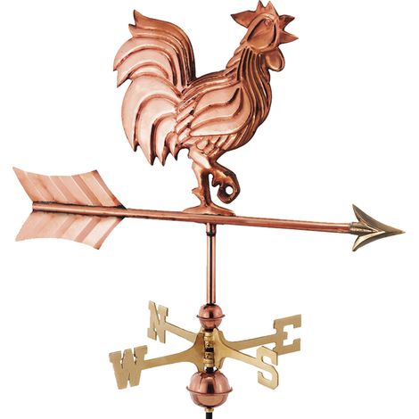 Cottage Rooster Copper Weathervane - H67 x W50 x L28 cm
