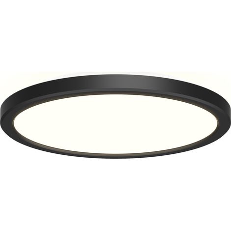 LED Deckenleuchte Edita mit Bewegungsmelder schwarz-weiß Ø 24 x 3 cm warmweiß