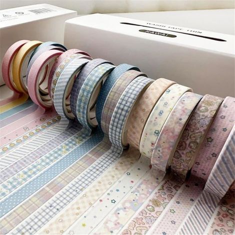 Lot de 20 rouleaux de ruban adhésif décoratif vintage 7 mm x 3 m Pour embellir les bullet journaux,le bricoge,le RUBAN DE MASQUAGE (1/5)