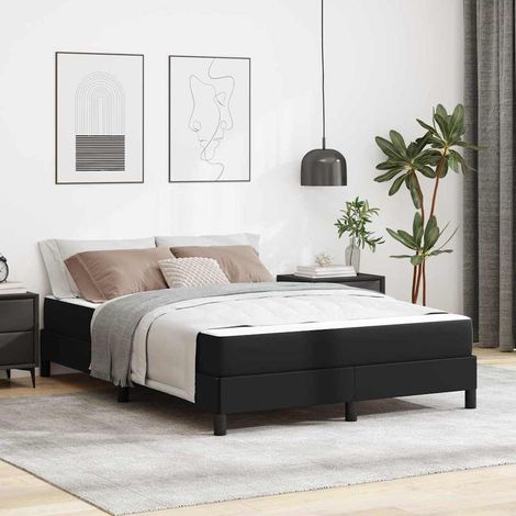 vidaXL Letto con materasso Nero 160 x 200 cm Pelle sintetica (1/5)