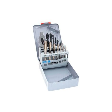 Caja metálica de 15 brocas y grifos RISS - giro a la izquierda n°1 - X015V3152