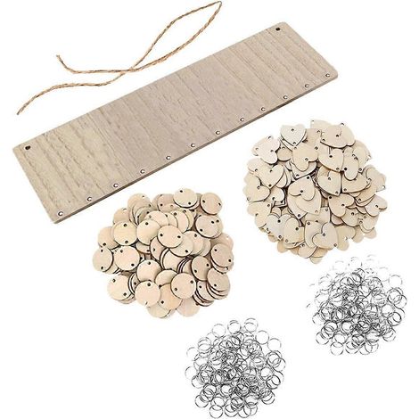 Tableau mémo mural vierge, calendrier en bois à faire soi-même, décoration en copeaux de bois brut (1/5)