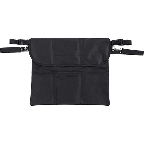 Sac de Rangement 43x35,5cm en Tissu Oxford Noir Résistant pour Fauteuil Roulant ou Chaise (1/5)