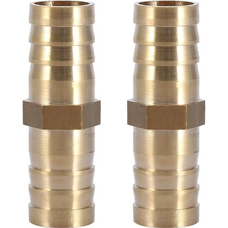 2Pcs Brass Water Pipe Connector Straight Fluted Connector 14mm Leakproof High Durability (1/5)